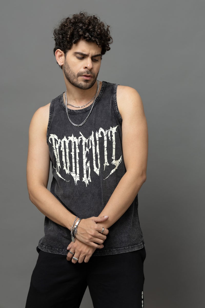 Go Devil Black Sleeveless Vest for Men - Image 4